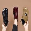 Women's Short Boots New Martin Small Leather Boots Women's Thick Heel Flats Patent Leather Boots Children Autumn and Winter