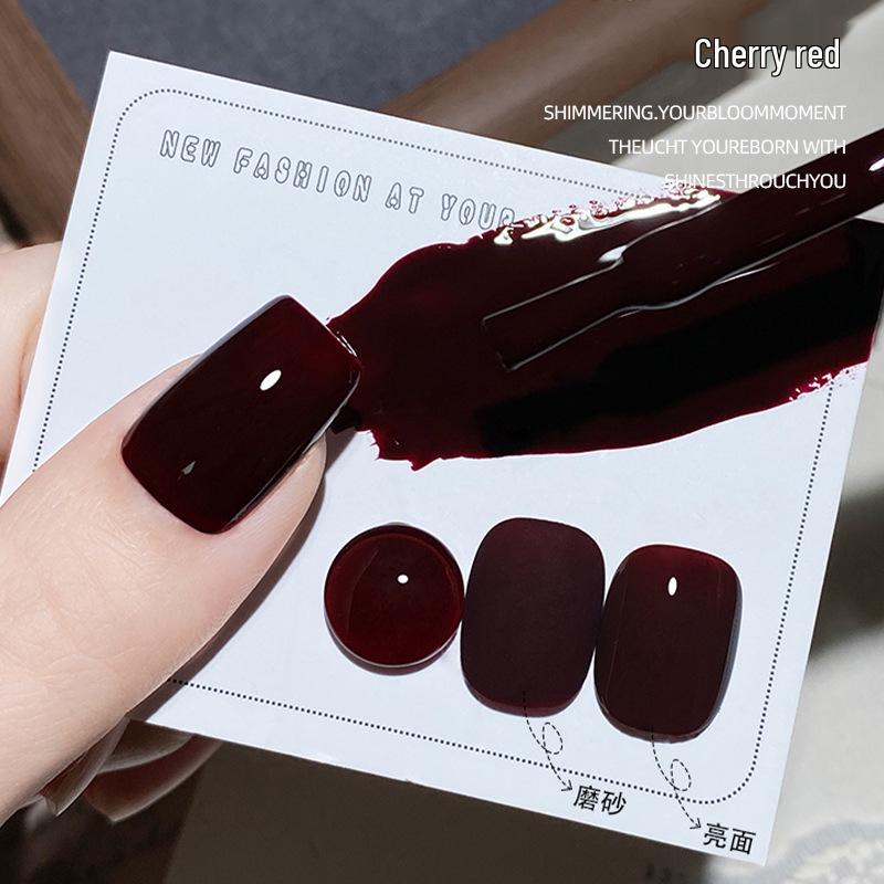 Cherry Wine Red Toenail Polish - Autumn/Winter, Waterproof, Long-Lasting, Non-Fading.