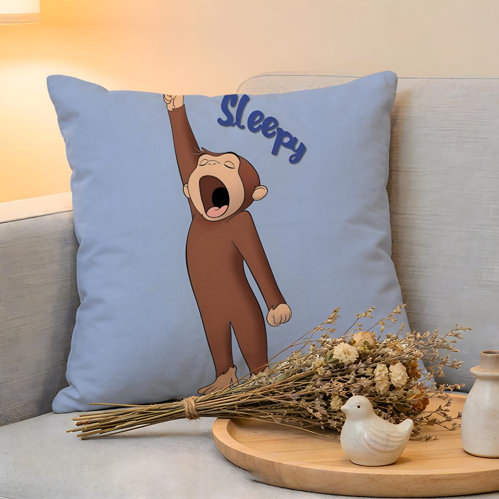 Cushion Cover  Linen  SkinFriendly Soft Decorative Case for Sofa Home Decor MONKEY CARTOON CCurious GeorgeS Pillow cover