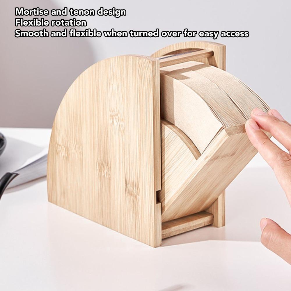Solid Wood Coffee Filter Storage Rack Fan Shaped Coffee Filter Organizer Household Countertop