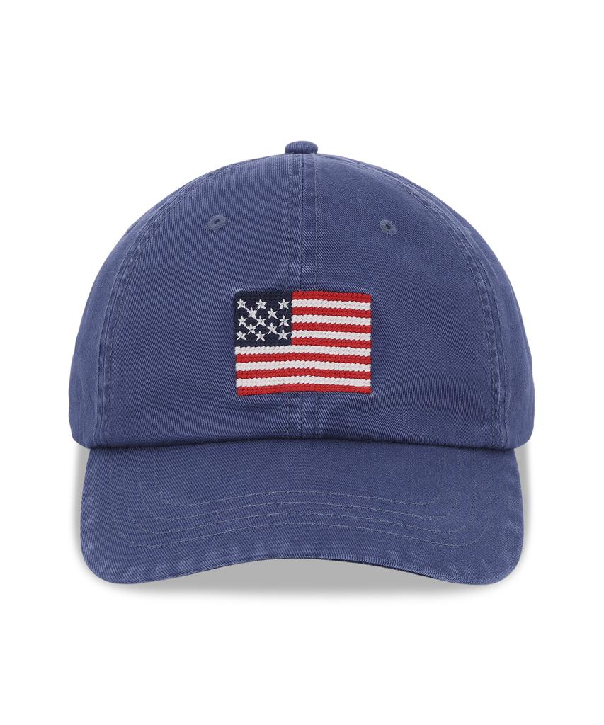 Кепка-бейсболка POLO RALPH LAUREN из твила с вышивкой флага - Темно-синяя