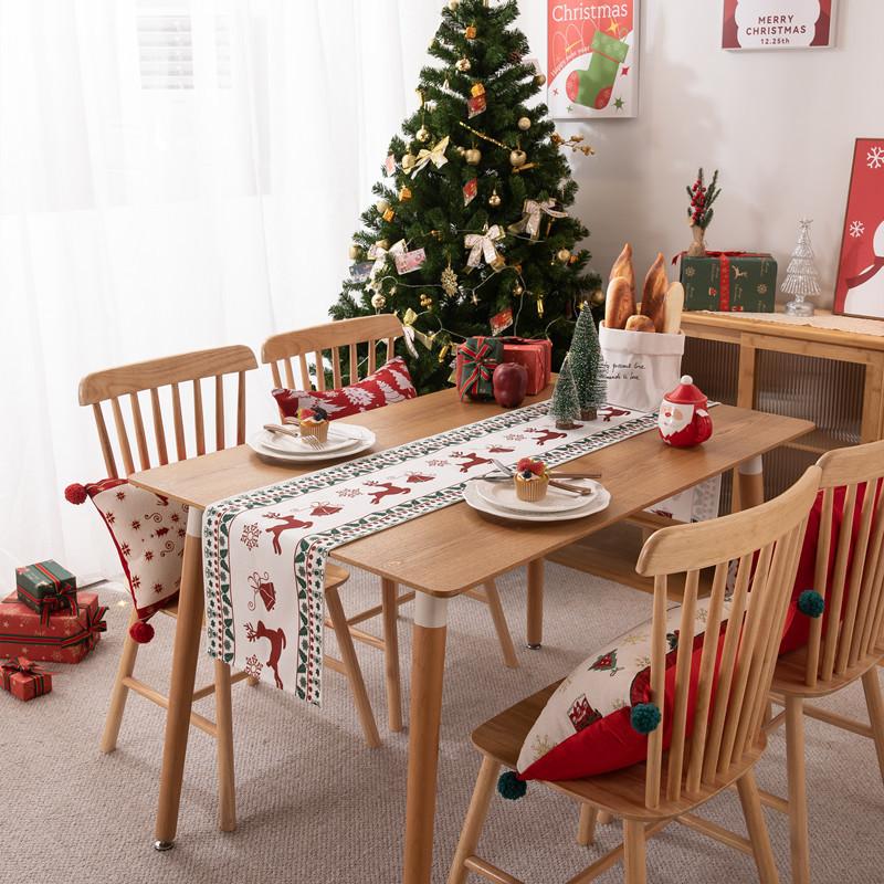 Modern Simple Polyester Cotton Digital Printing Christmas Table Flag Bedside Flag Placemat Table Fabric