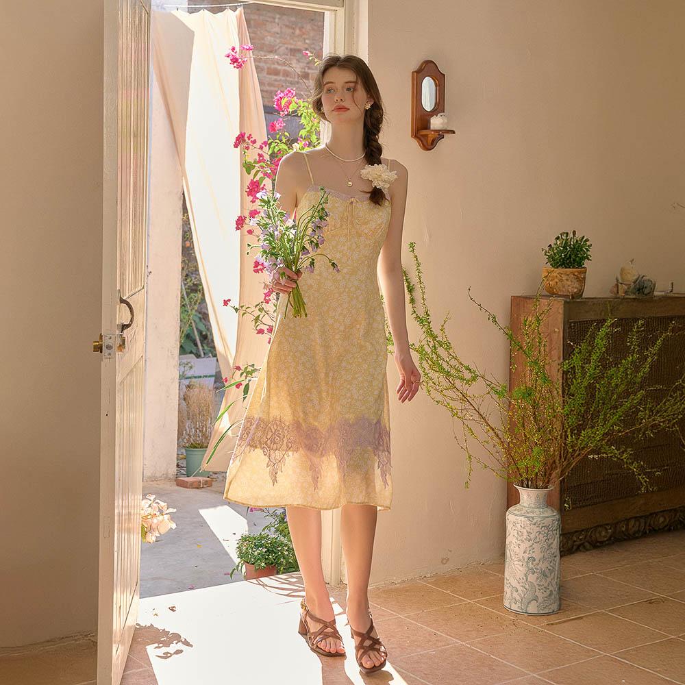 Simpeulleteulo Sr_Splicing Lace Floral Dress