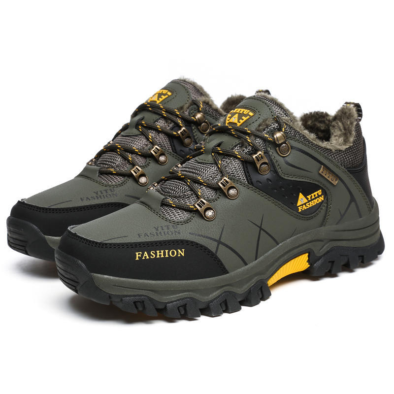 MCTIN Мужские зимние ботинки, кроссовки, супертеплые, плюшевые, нескользящие, походные ботинки, рабочая обувь, зима