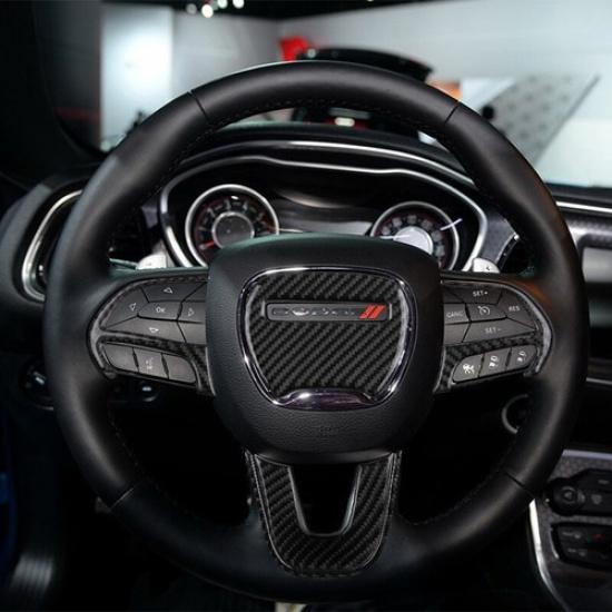 5x Накладка на руль из углеродного волокна для Dodge Challenger Charger 2015-