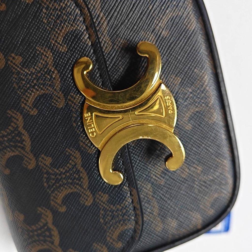 [Pre-Owned] Triomphe Mini Black Coated Canvas Crossbody Bag - Very Good #DGCIP6