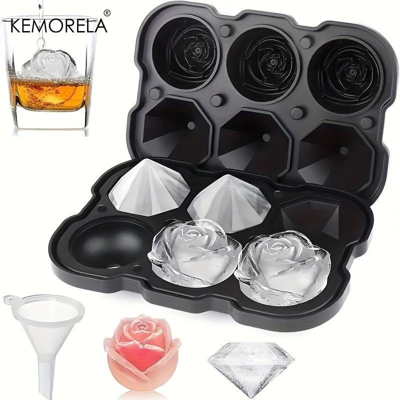 Ice Cube Mold Diamond Rose Summer Shaped Food Grade Silicone Square Ice Cube Maker Tray High Quality Mold For Bar Making Drink 6