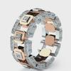 Modern Rose Gold-Plated 925 Silver Ring with Full Diamonds - European & American Creative Engagement Design