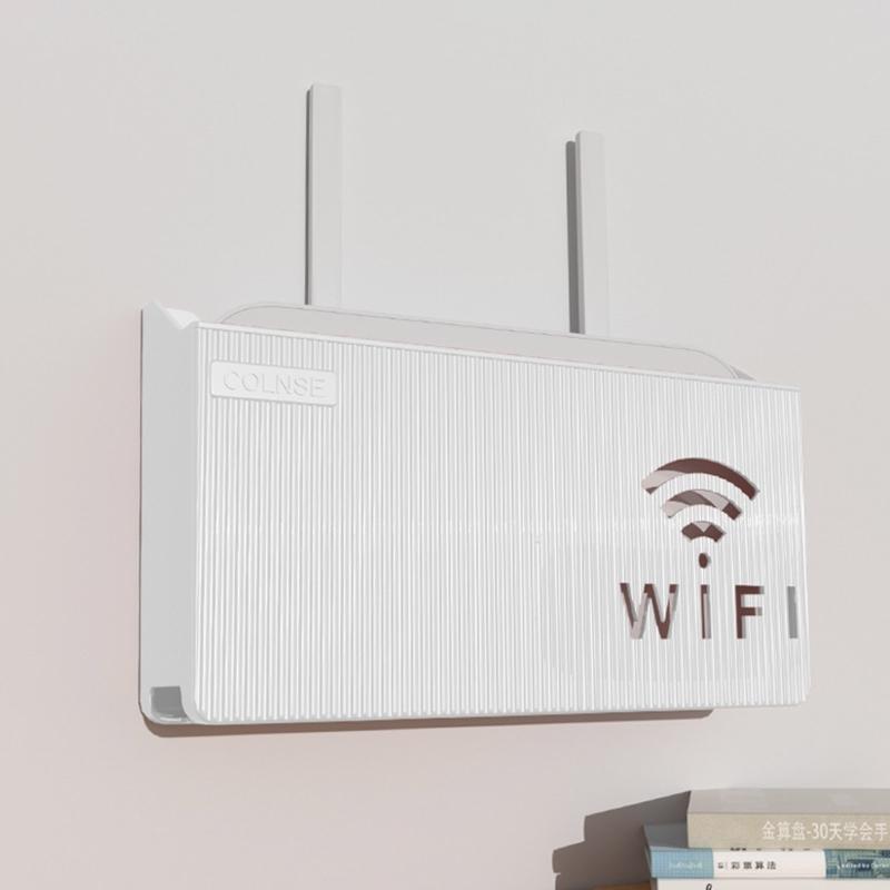 Sturdy Plastic Shelf Organizers Holds Router TV Box Optimizes Desk Space