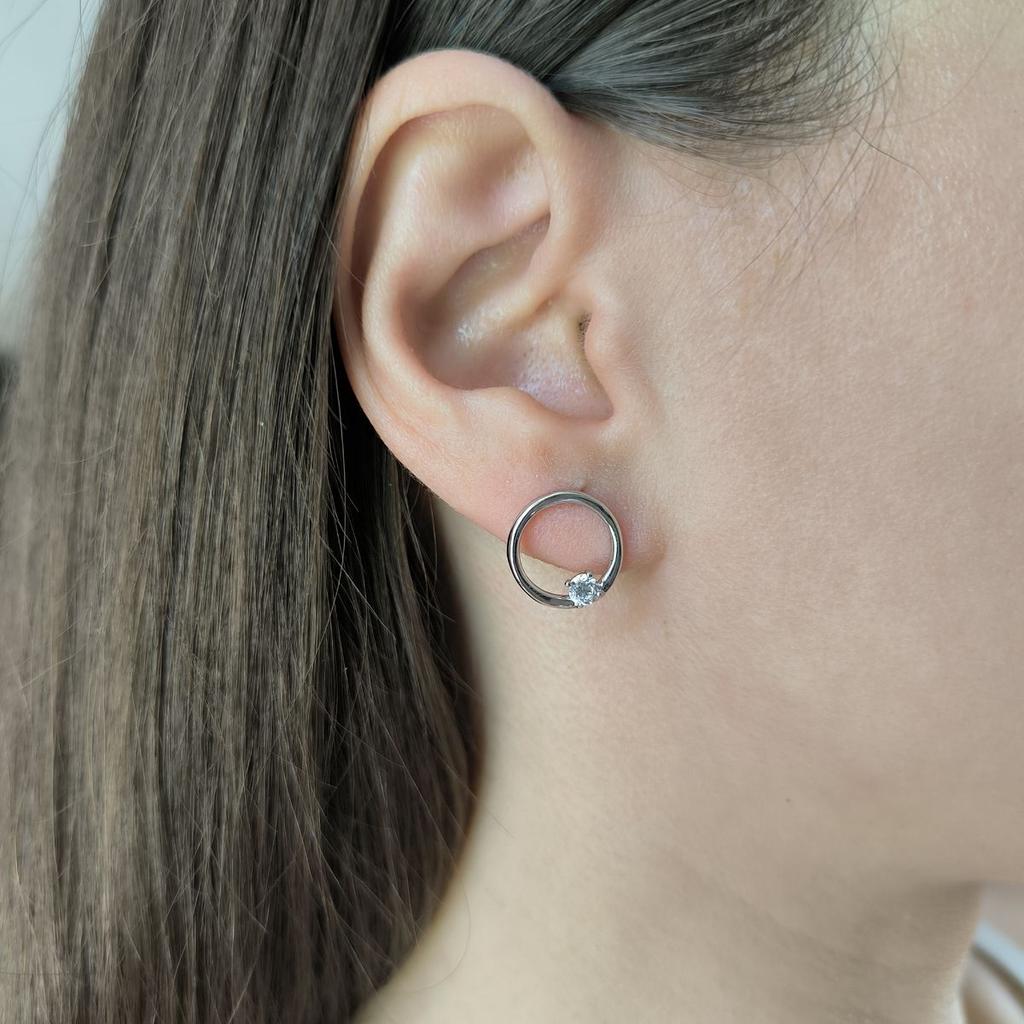 Silver Earrings with Cubic Zirkonia (2187431)