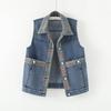 Vest for Women Cotton Sleeveless Tops Denim Vest Oversize Casual Sleeveless Coat Buttons Camisole Vest