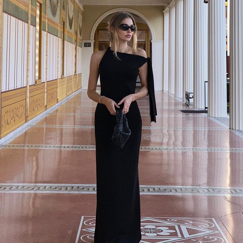 Sexy Slim Fit Bodycon Maxi Dress With Tie Strap Women