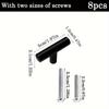 Black Stainless Steel Cabinet Hardware 8pcs Drawer Pulls Kitchen Cabinet T-Handle Dresser Knob Set with Two Size Screws
