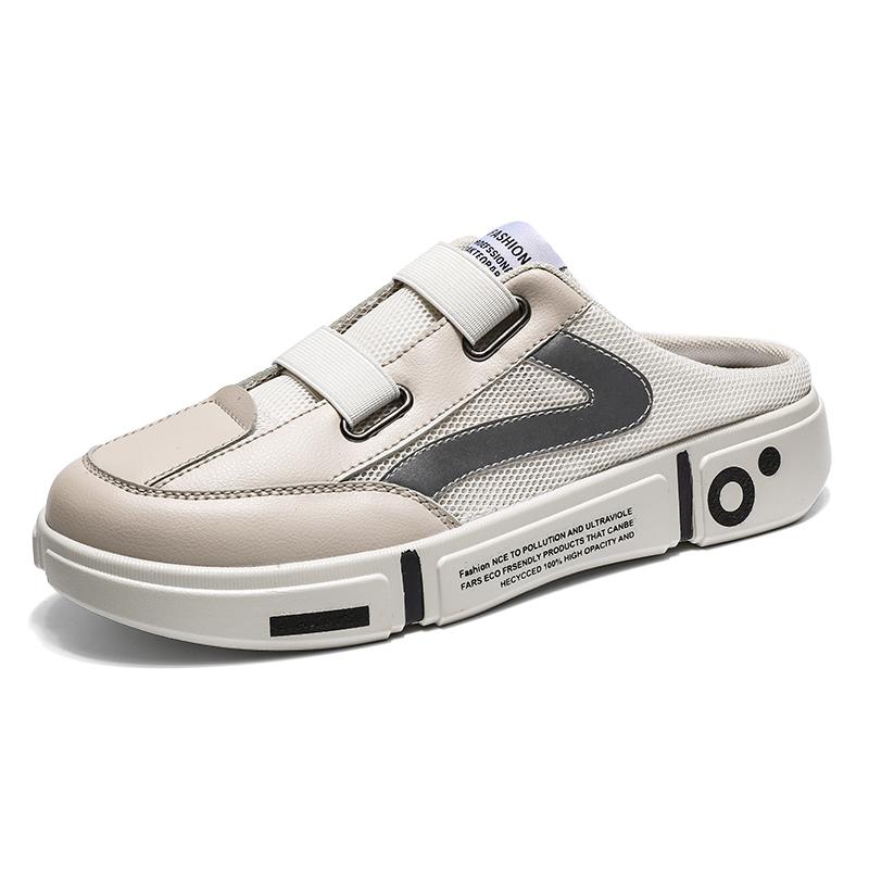 Мужские полуботинки на платформе, мюли, сандалии, летние лоферы без задника, тапочки, мужские шлепанцы, шнуровка, мужская повседневная обувь с полупяткой