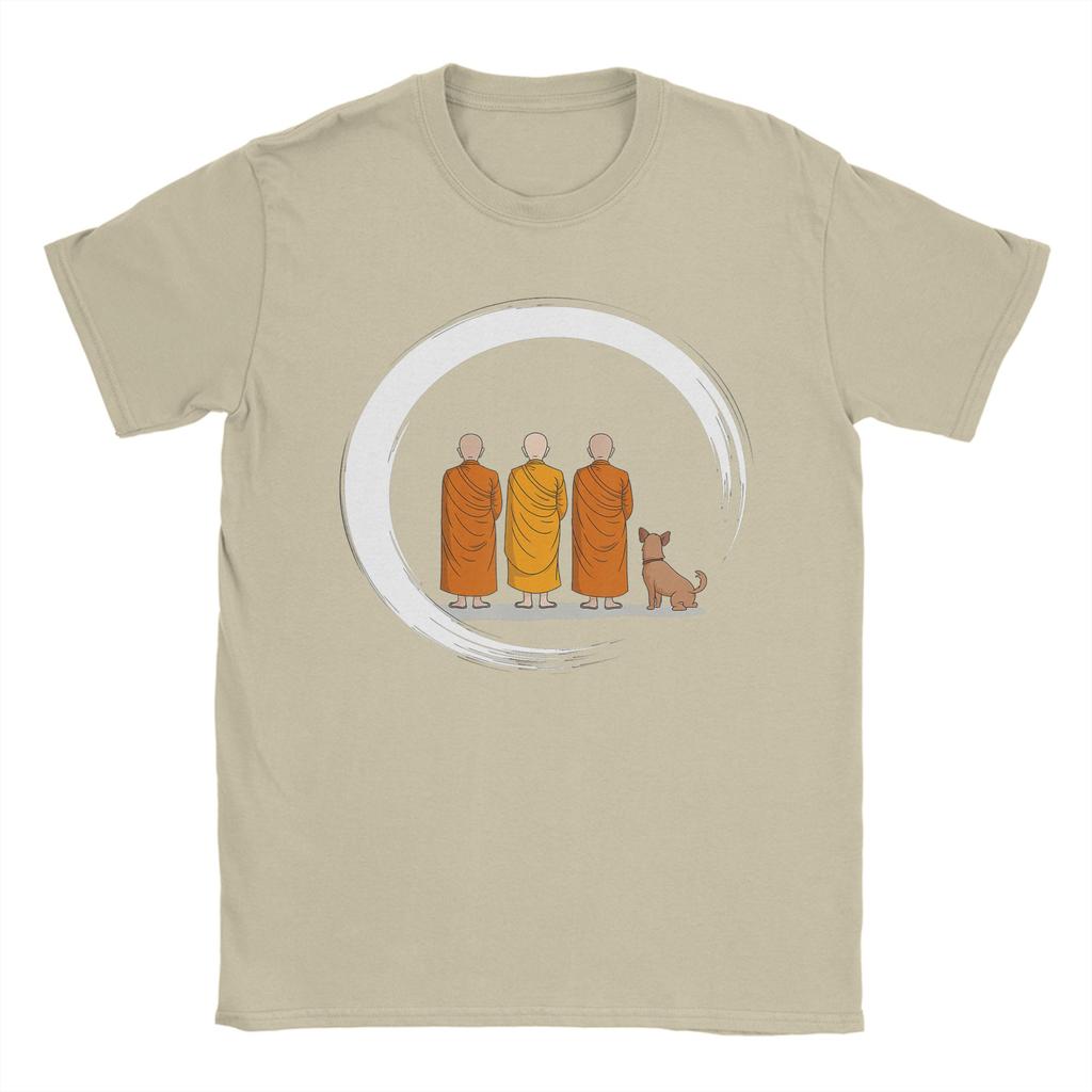 Unisexs TShirts Peace Walking Monks Minimalist Zen Art Fashion Pure Cotton Tees Short Sleeve  T Shirts Crewneck Tops Party