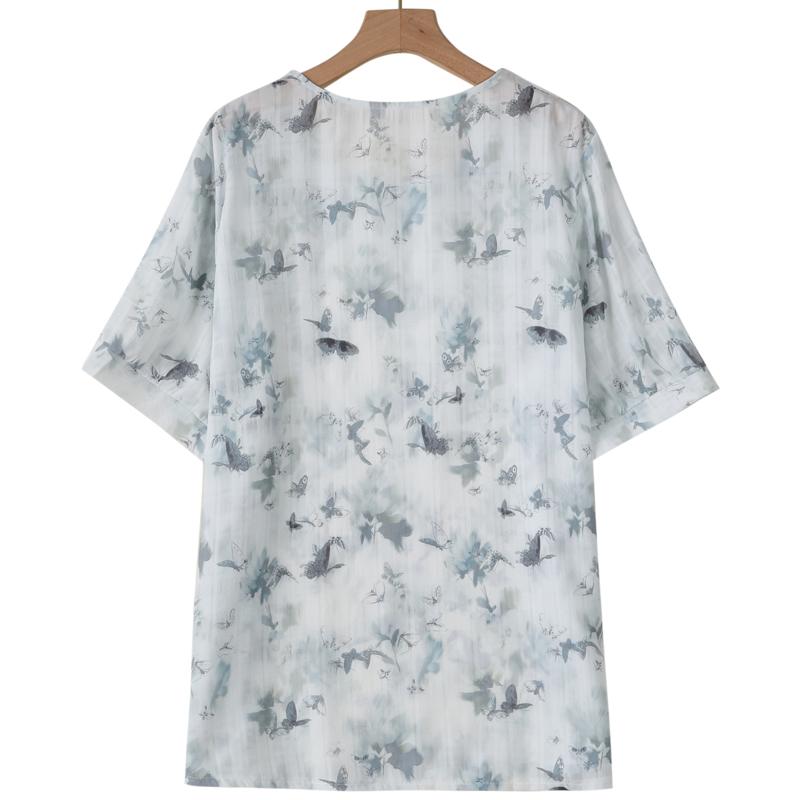 4XL-8XL Большие размеры Элегантные блузки для женщин Летняя одежда Топы больших размеров Женские повседневные рубашки с коротким рукавом