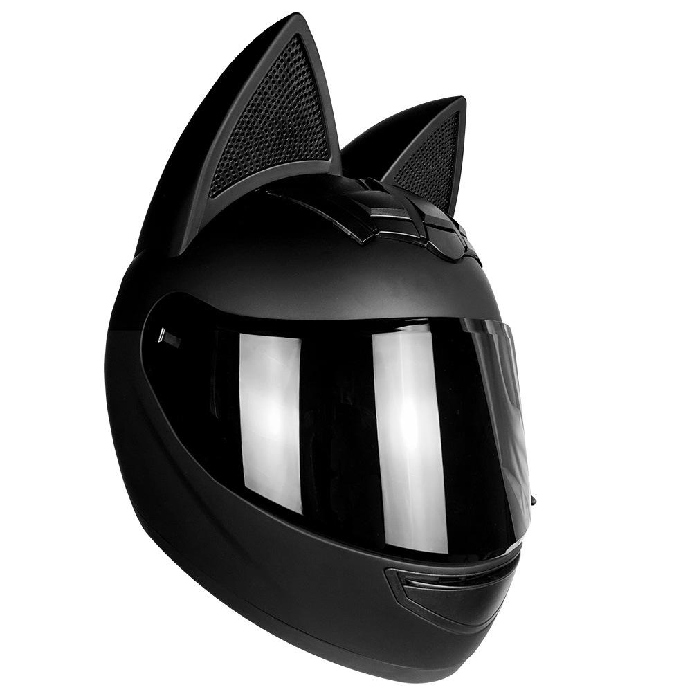 Мотоциклетный шлем Cool Cat Ear Full Face Helmet Удобный и дышащий для мужчин и женщин на все сезоны