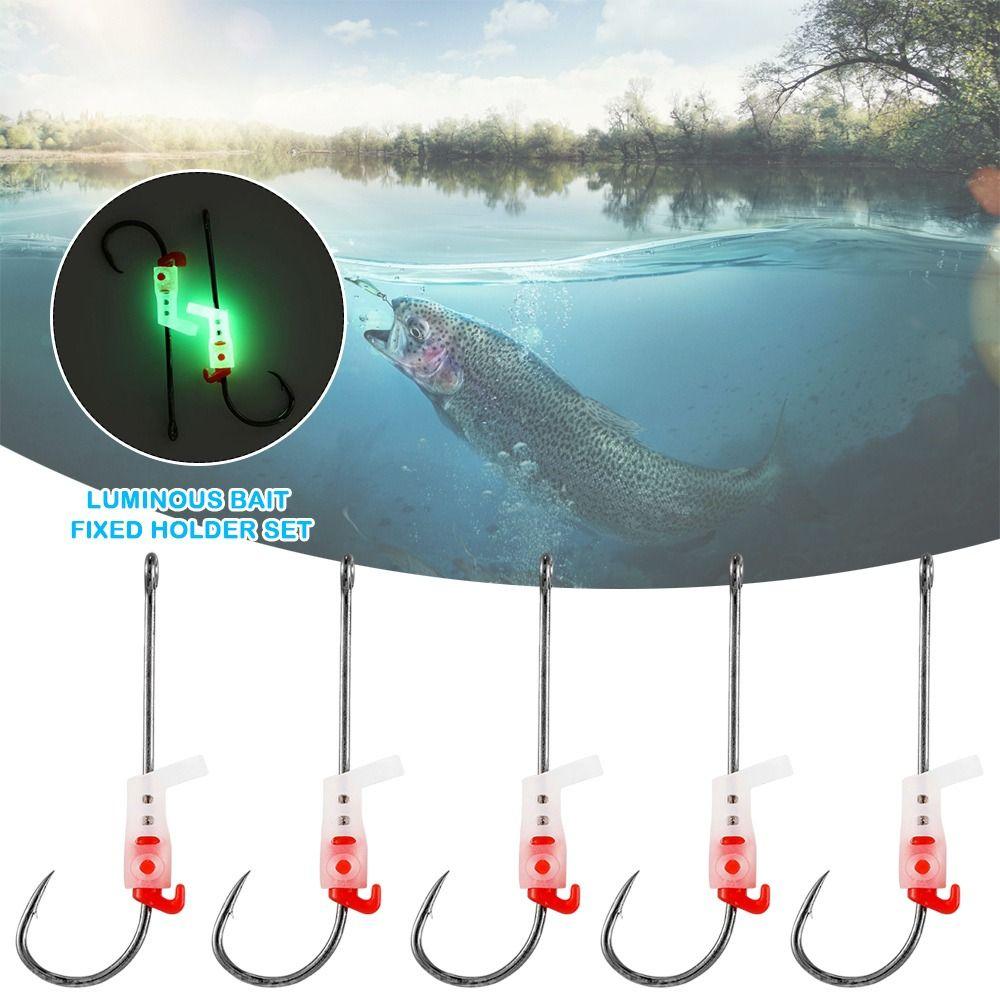 5pcs Anti-entanglement Luminous Live Shrimp Hooks Stainless String Hook for Fishing Accessories