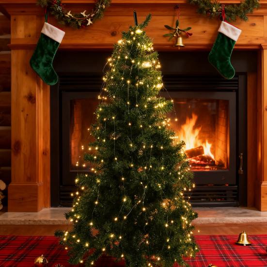 2026 Рождественская елка Водопад Огни 8 Режимов Каскадные Светодиодные Гирлянды с Таймером