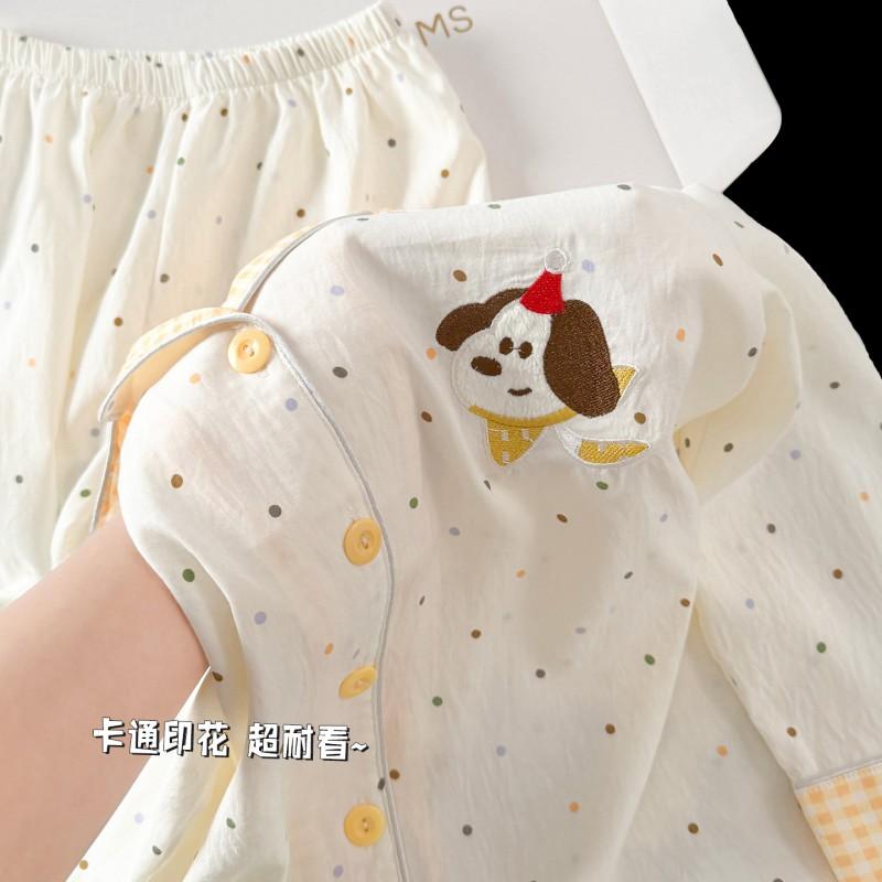 Girls Cotton Pajama Set Long Sleeve Cartoon Print Home Sleepwear Ages 8 2026
