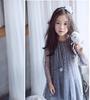 Summer Dress 2023 Shiny Star Pattern Girls Yarn Cotton Lined Princess Dress Christmas O-Neck Kids Long Sleeve Dresses