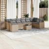 VidaXL Garden Lounge Set with Cushions 11 Pcs, Patio Sofas, Patio Furniture Set, Outdoor Furniture, Beige 3251816