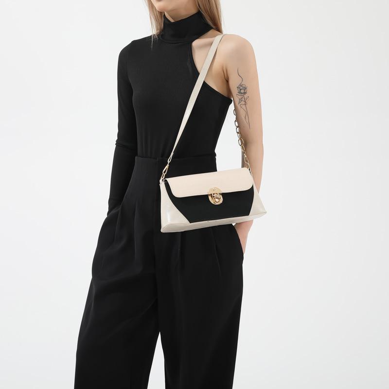 Персонализированная сумка с контрастной цветной вставкой для женщин, новая популярная сумка кроссбоди, сумка на одно плечо, сумка подмышку, сумка с каменным узором