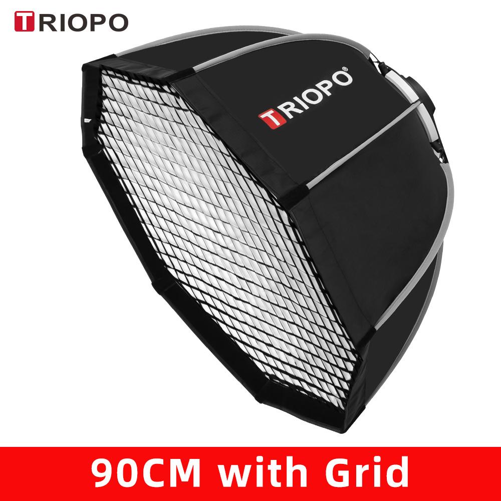 TRIOPO 55cm 65cm 90cm 120cm Foldable Octagon Softbox Bowens Mount for Sokani X100 COLBOR CL60 Godox Aputure LED Video Light