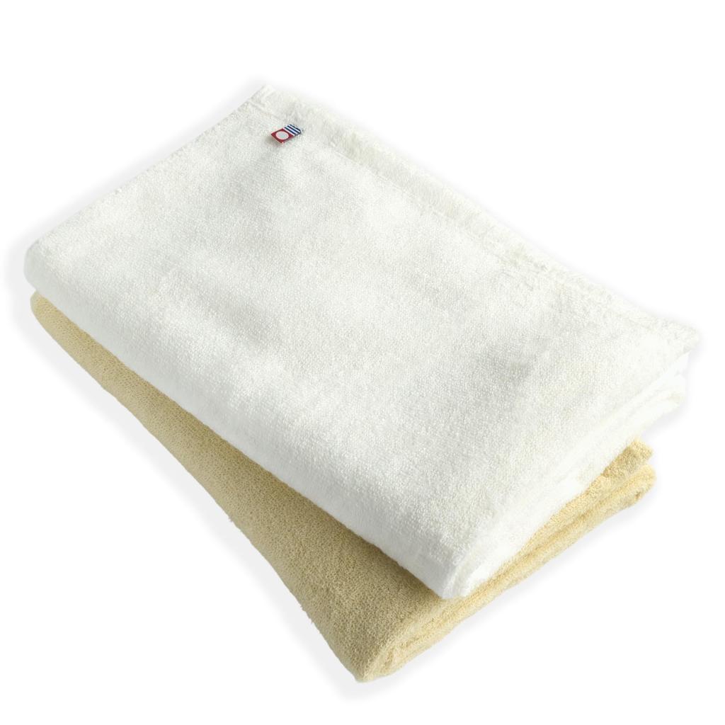 Два впитывающих банных полотенца и сделано в Имабари (белый желтый)