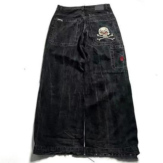 Джинсы-мешковатые Y2K мужские винтажные вышитые джинсы хип-хоп готические уличные Harajuku мужские женские повседневные широкие джинсы