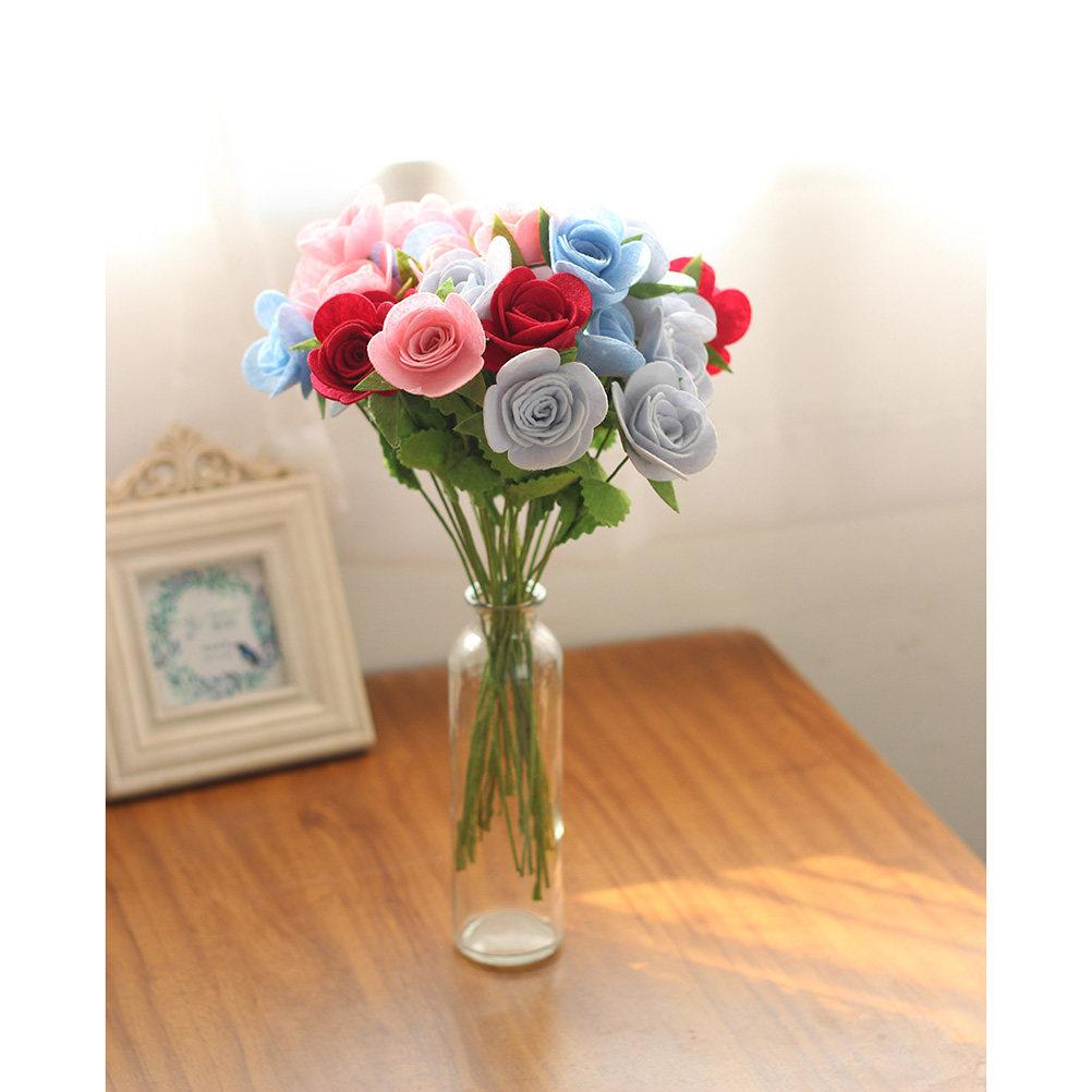 10pcs Non-Woven Bouquet Fresh Colors Roving For Needle Felting Diy Craft Felt Handwork Material Cut-Free Fabrics Party