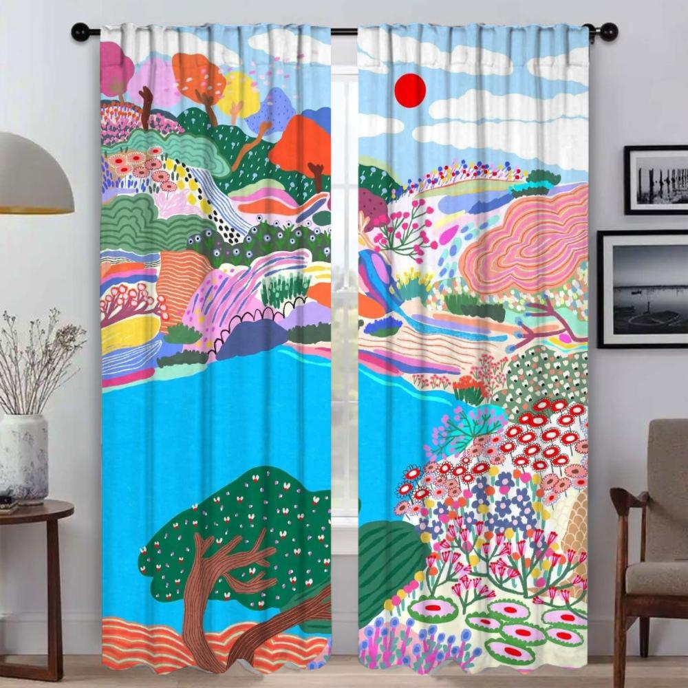 Итальянское искусство Оконные шторы для комнаты 2-х панельные шторы для спальни Перегородки Шторы для домашнего интерьера Шторы Украшения на Хэллоуин