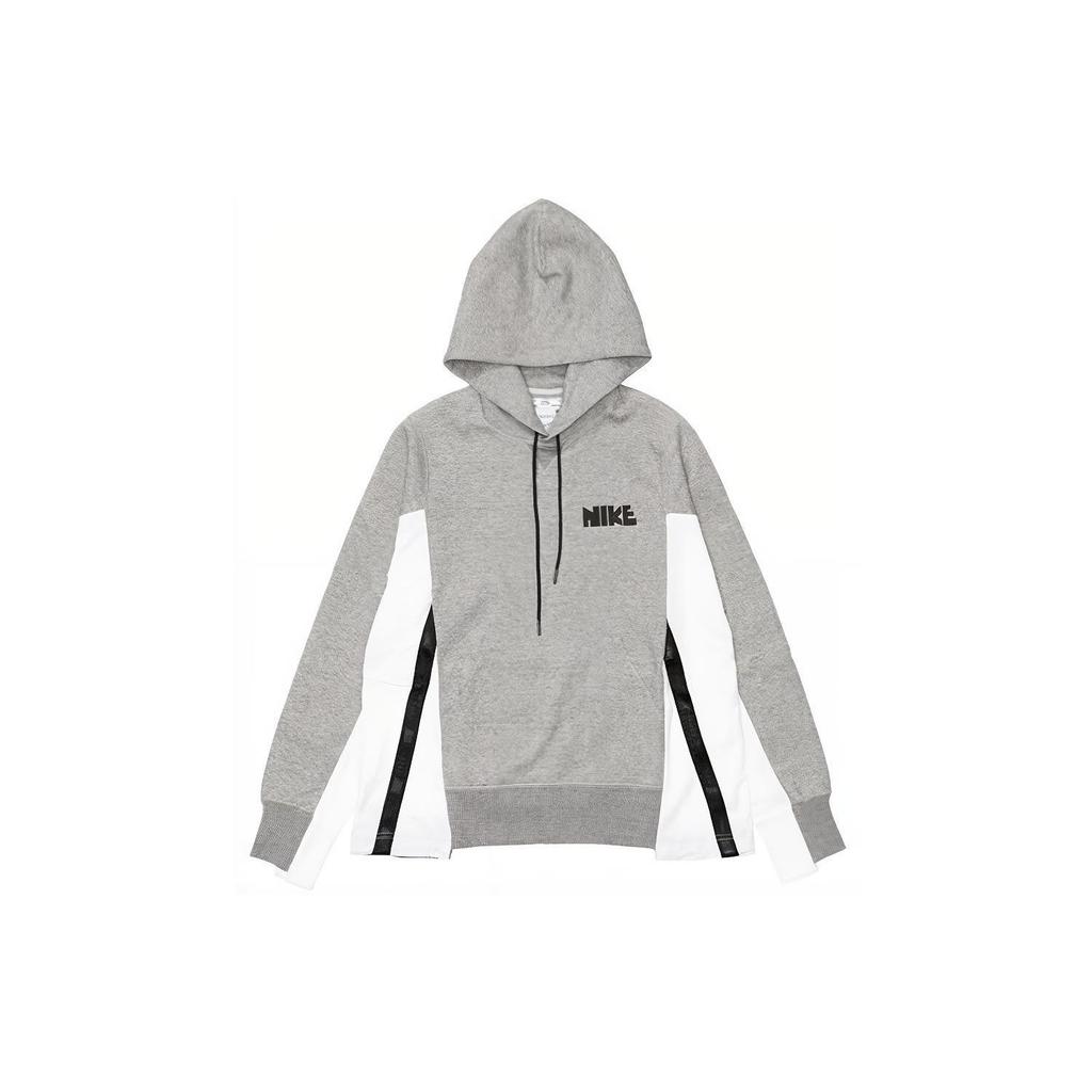 Nike Logo Print Spliced Color-Block Sports Hoodie Men Hoodie Grey CZ4695-063