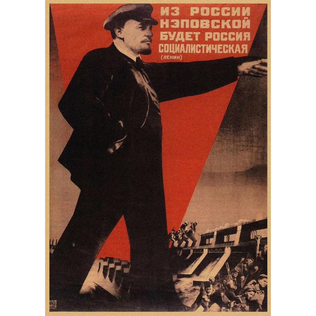 Red Revolution Retro Poster: Stalin, Lenin, Marx Soviet Era Wall Art 297