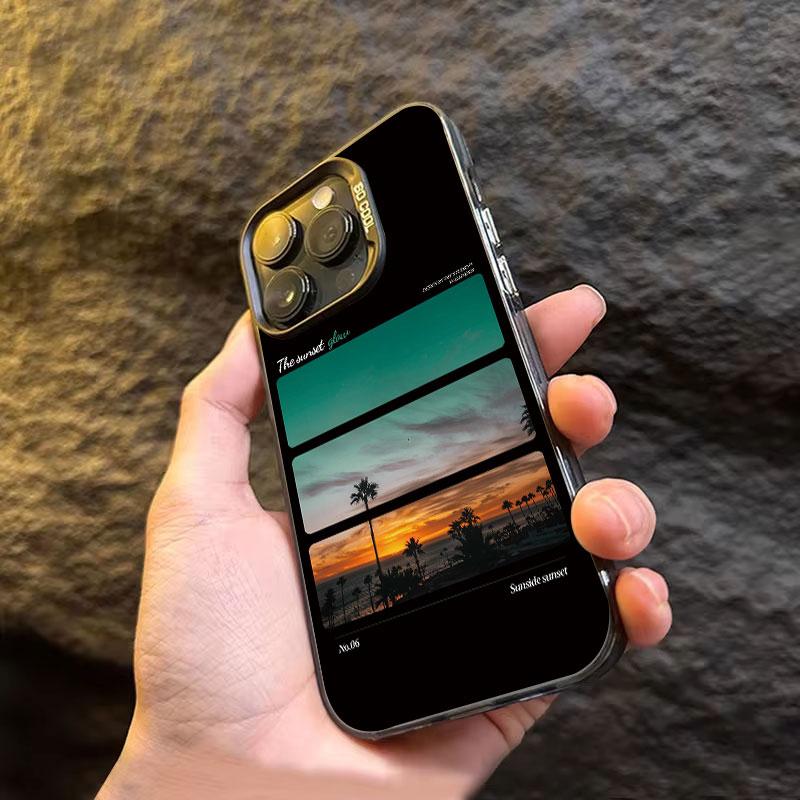 Постер "Городской рассвет" Чехол для телефона Для iPhone 16 15 14 13 12 11 Pro Max X XS XR 7 8 16 Plus SE2 Ударопрочный Силиконовый Мягкий TPU Чехол