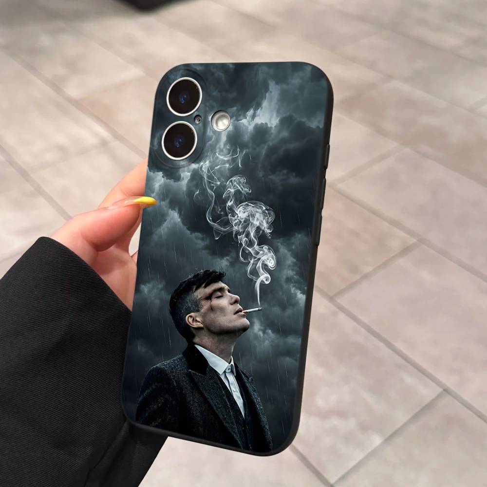 Чехол для телефона P-Peaky-S B-Blinders Для IPhone 17 16 15 14 13 12 11 Pro Max Plus Mini Мягкий Черный Чехол