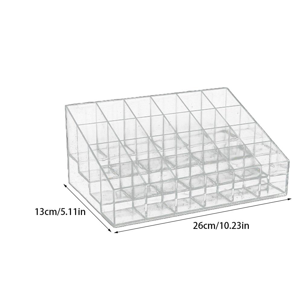 24 Ячейки Подставка для Губной Помады Кейс Органайзер для Макияжа Коробка для Хранения Прозрачная Подставка-Дисплей для Губной Помады Держатель Коробка Органайзер для Косметики и Ювелирных Изделий