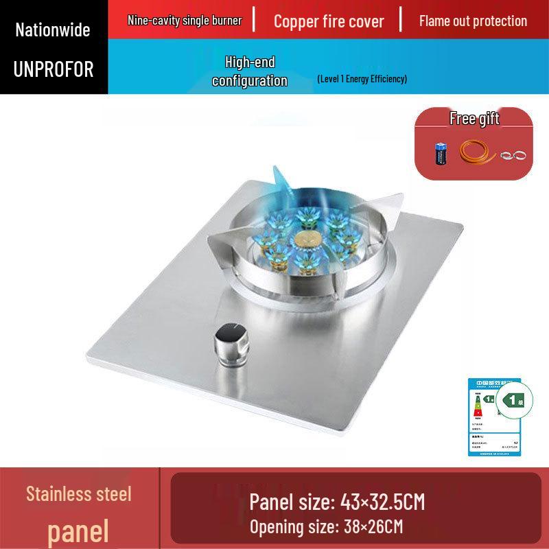 Charming Chef High-Power Natural Gas Single Burner Stove - Nine-Cavity Efficient Fire Dual-Use Hob