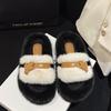 Новые женские пушистые тапочки осень и зима уличная мода повседневная обувь шлепанцы платформа универсальная женская обувь трендовая уличная одежда девушки