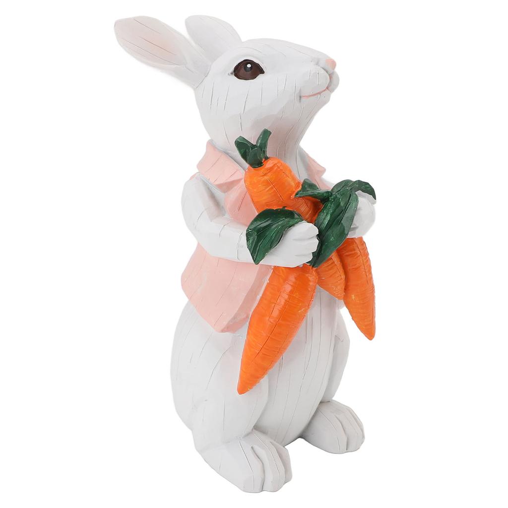 Фигурка кролика Милая винтажная смола Статуэтка пасхального кролика для украшения дома Праздничное украшение Держащий