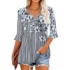 3/4 рукава топы для женщин повседневные оборки V-образный вырез футболки рабочие блузки нарядные туники топы
