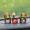Handmade Cute Cartoon Frog Rocking Chair Resin Ornament for Desktop