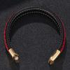 Fashion Red Braid Leather Charm Men Women Bracelet Buckle Clasps Punk Bracelets Bangles Men Jewelry