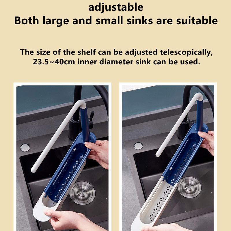 Телескопическая полка для раковины, органайзер для кухонной мойки, держатель для губки для мыла, сливная стойка для раковины, корзина для хранения, кухонный аксессуар для гаджетов