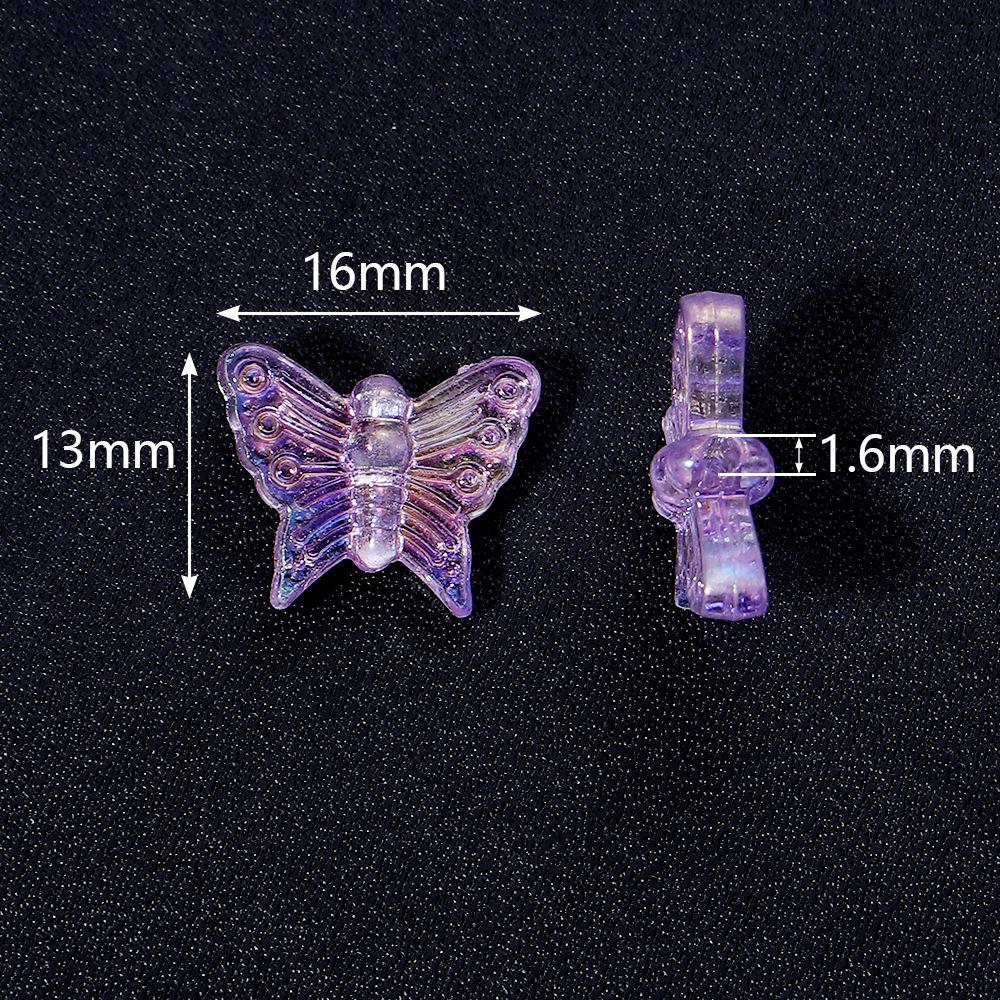 50-Pack Acrylic Colored Transparent Butterfly Beads for DIY Phone Chains
