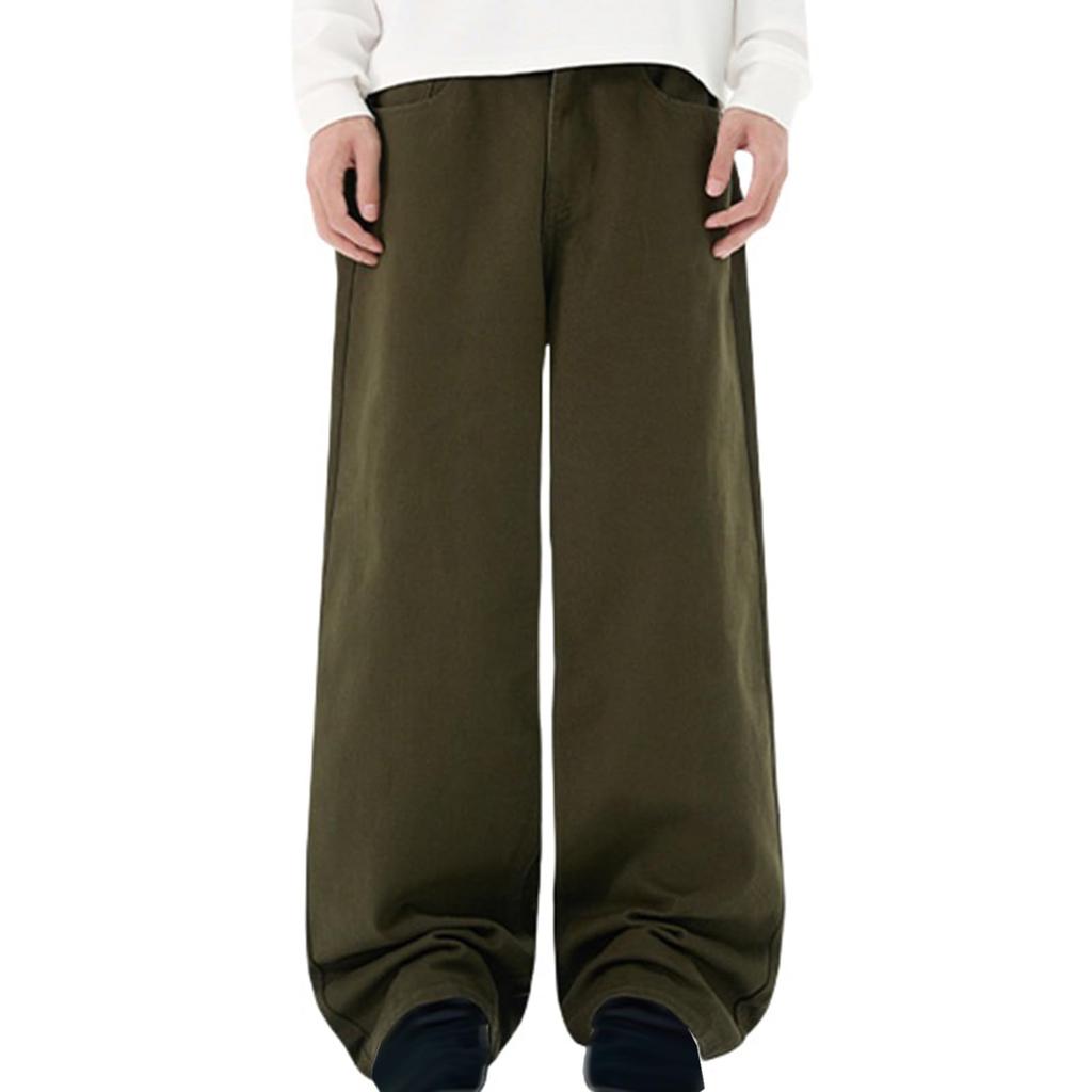 Mens Straight Leg Jeans Baggy Lightweight Wide Leg Denim Pants Casual Fashion Vintage Bell Bottom Jeans Men