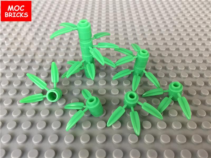 Нетоксичные 20 шт./лот Кубики Moc Растение Зеленый Бамбук Листья Дерева Для Цветов Совместимы с 30176 Конструктор Фигурка Игрушка Детские Игрушки Подарок