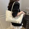 Retro Large-capacity Bag Women's 2025 New Simple Casual Shoulder Bag College Student Class Commuter Bag Tote Bag