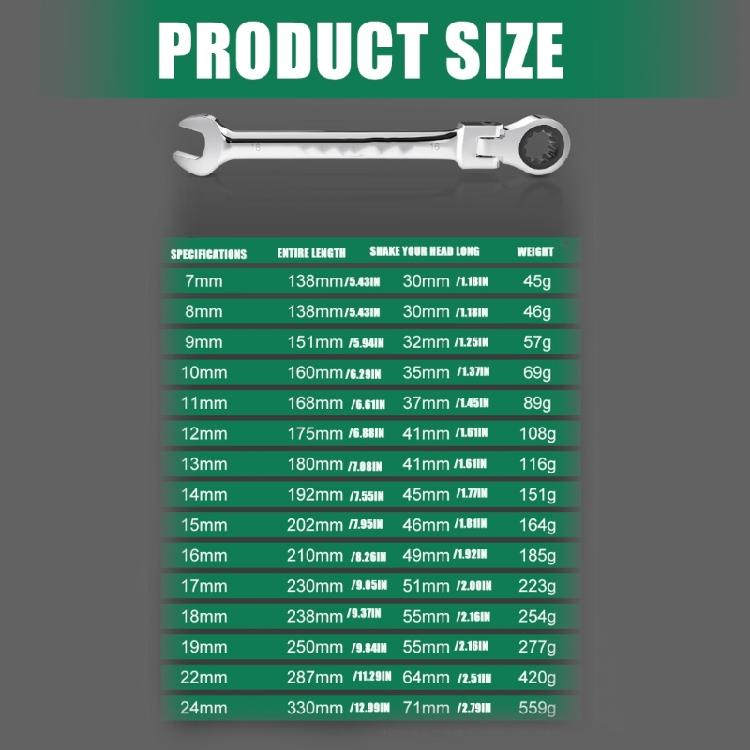 180 Degree Rotation Head Ratchets Spanner Double Head Design High Accurate Jaw Mirror Polish Alloy Steel Tool