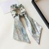 Hair Tie for Women, Silk-Like Fabric Soft Touch Hair Rope, Artistic Oil Painting Print Hair Band for Low Ponytail Versatile Hair Accessories